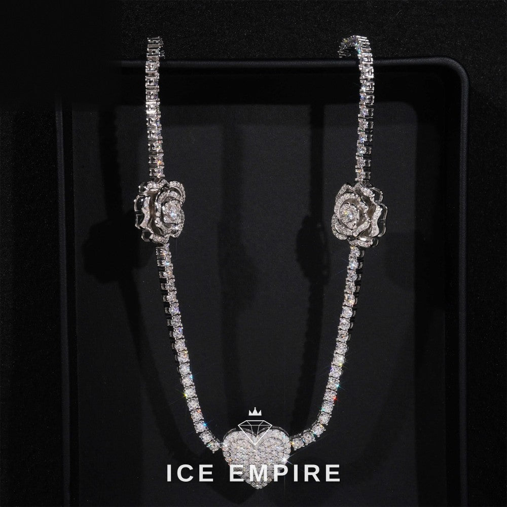 Iced Out Rose Gold Plated Moissanite Cuban Chain