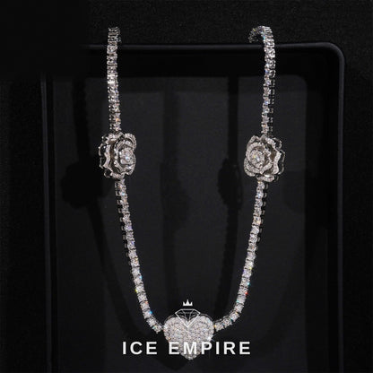 Iced Out Rose Gold Plated Moissanite Cuban Chain