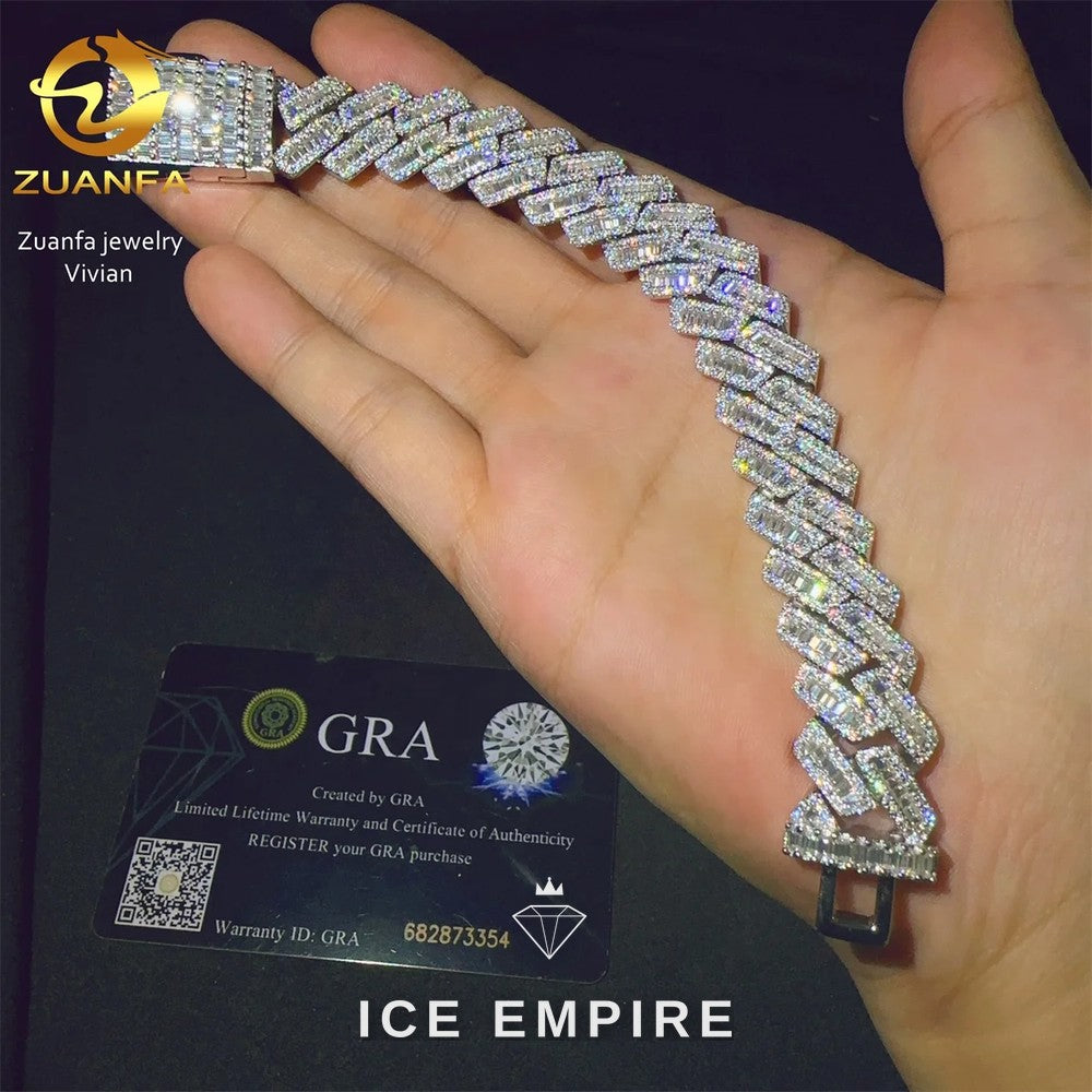 Iced Out Rose Gold Plated Moissanite Cuban Chain