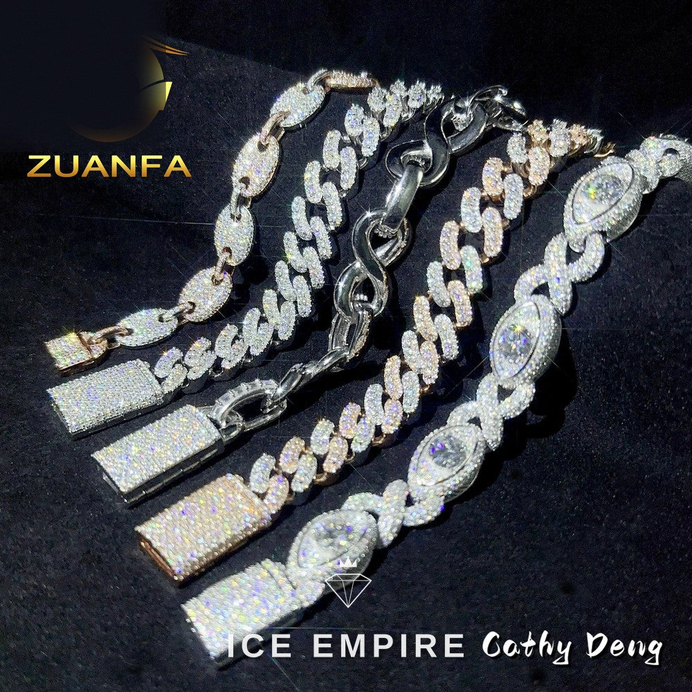 Iced Out Rose Gold Plated Moissanite Cuban Chain