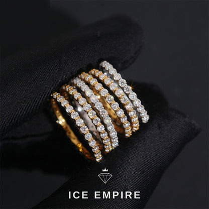 Iced Out 925 Silver Moissanite Ring