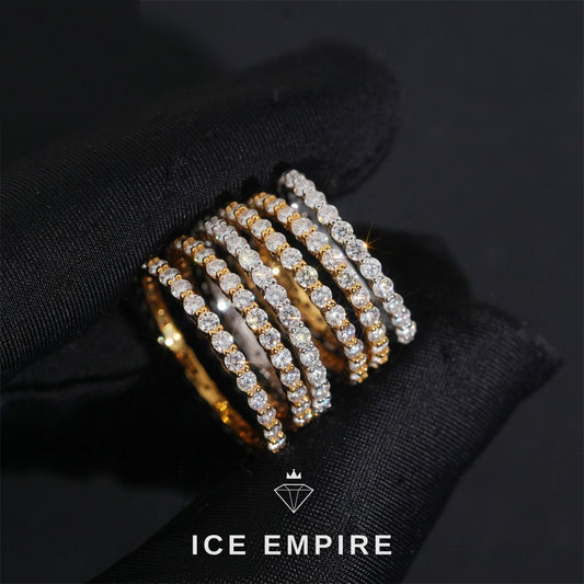 Iced Out 925 Silver Moissanite Ring