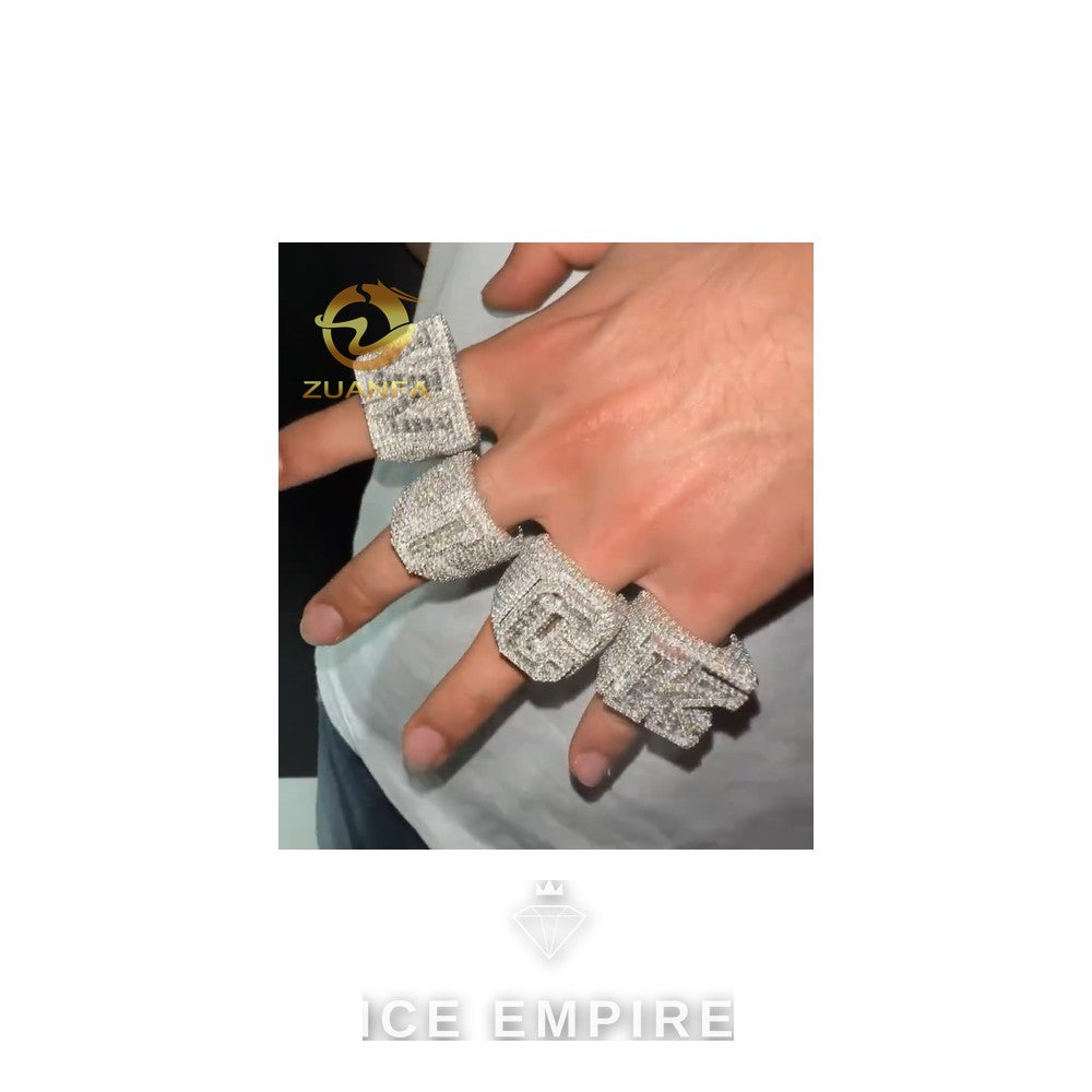 Iced Out 925 Silver Moissanite Ring