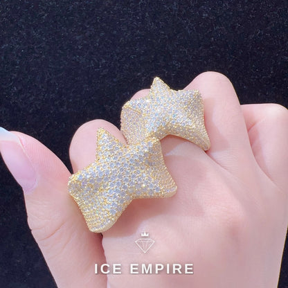 Iced Out 925 Silver Moissanite Ring