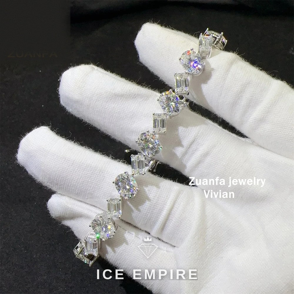 Iced Out Rose Gold Plated Moissanite Tennis Chain