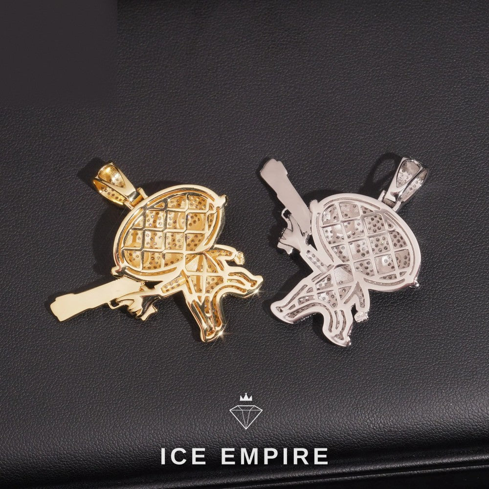 Iced Out Rose Gold Plated Moissanite Pendant