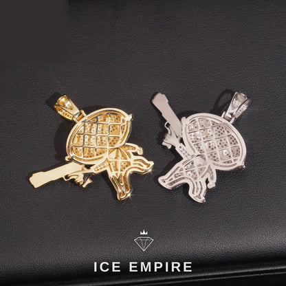 Iced Out Rose Gold Plated Moissanite Pendant
