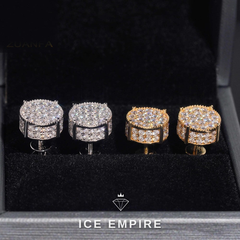 Iced Out Cluster Rose Gold Plated Moissanite Earrings