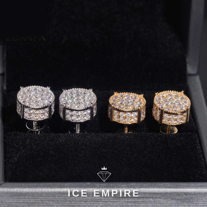 Iced Out Cluster Rose Gold Plated Moissanite Earrings
