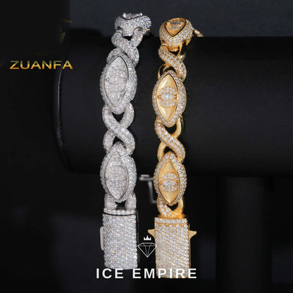 Iced Out 925 Silver Moissanite Cuban Chain