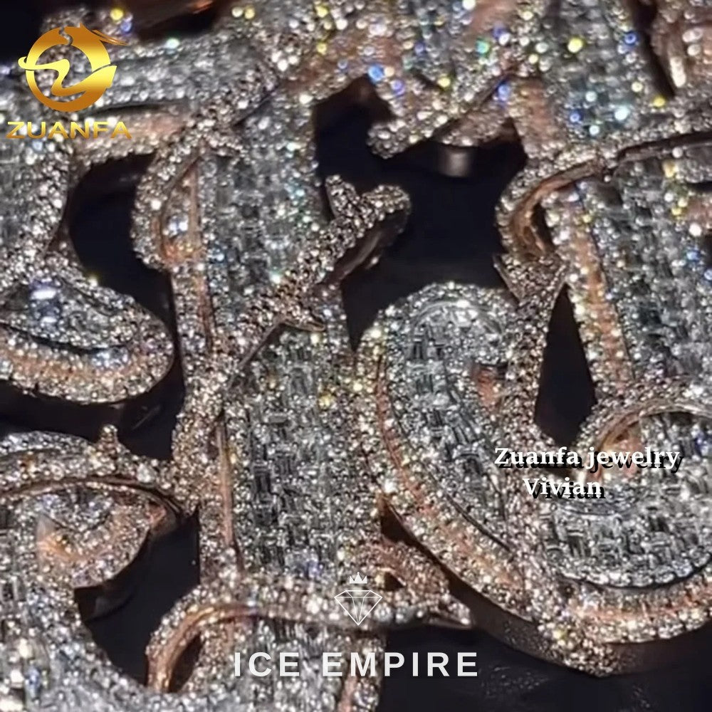 Iced Out Rose Gold Plated Moissanite Pendant