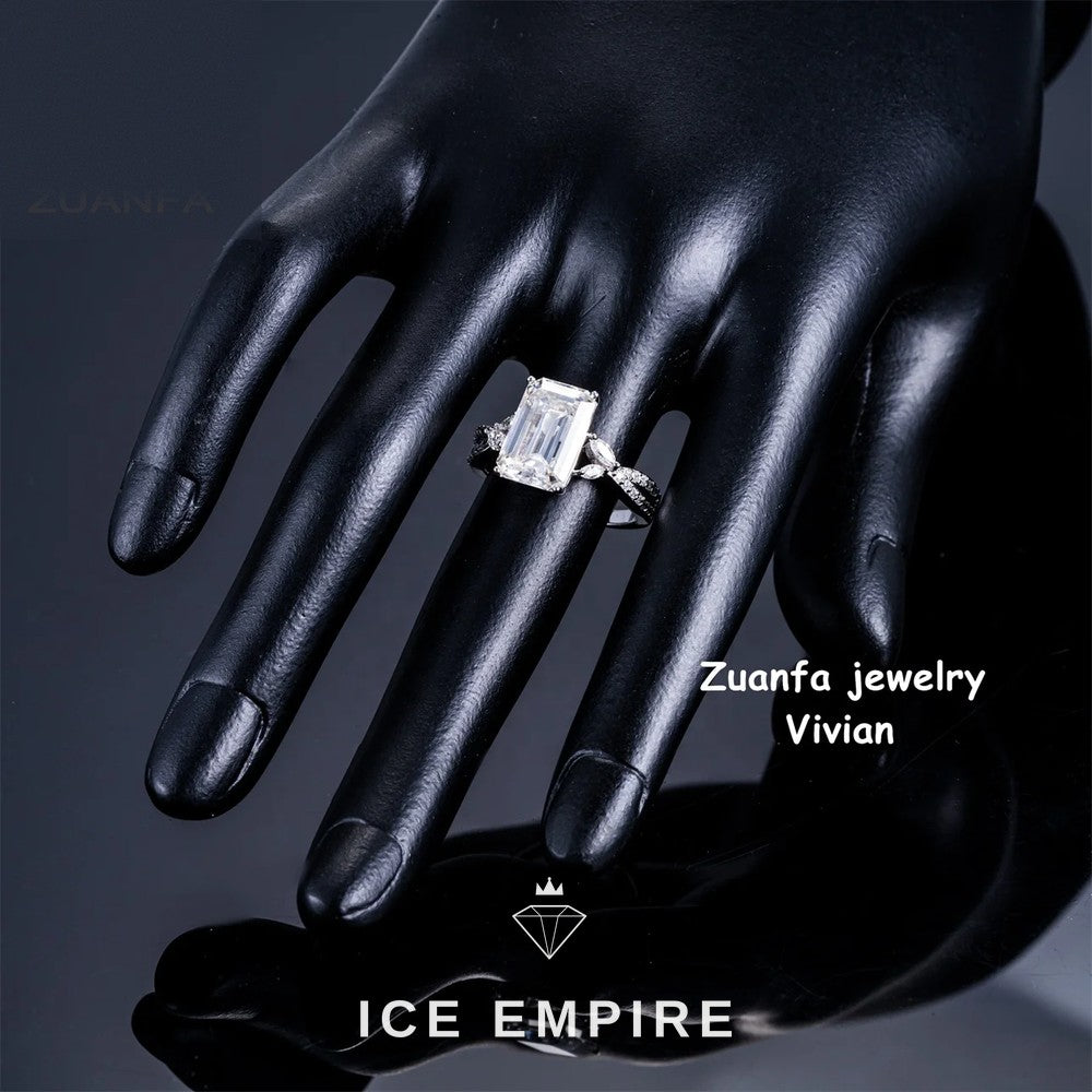 Iced Out 925 Silver Moissanite Ring