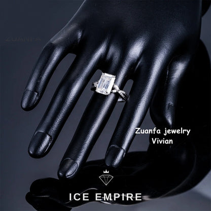 Iced Out 925 Silver Moissanite Ring