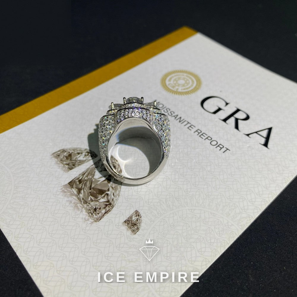Iced Out 925 Silver Moissanite Ring