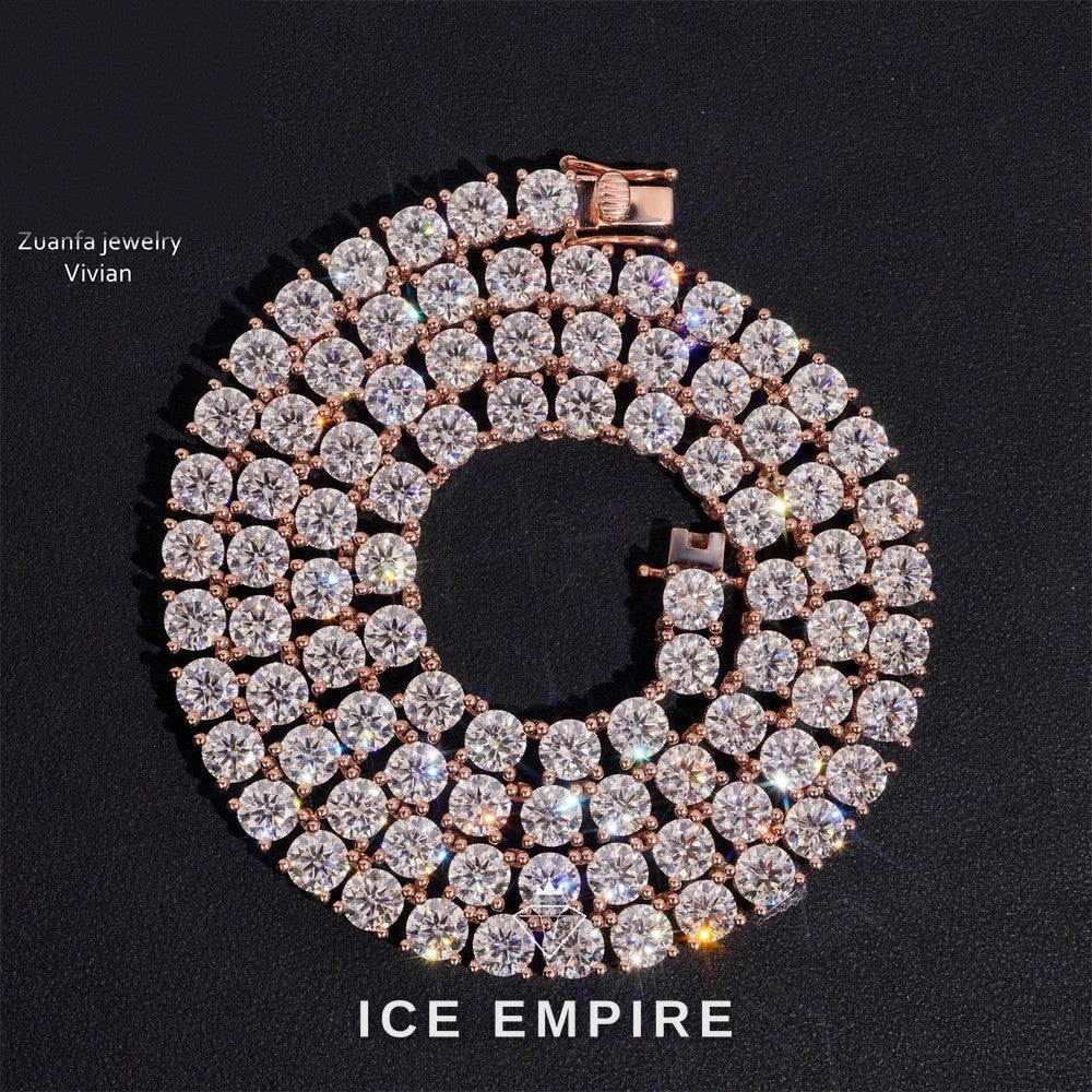 Iced Out Rose Gold Plated Moissanite Cuban Chain