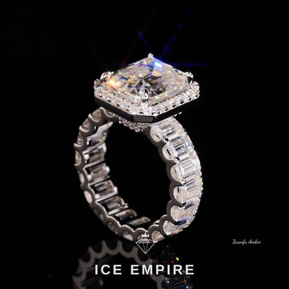 Iced Out 14K Gold Lab Grown Diamond Wedding Band