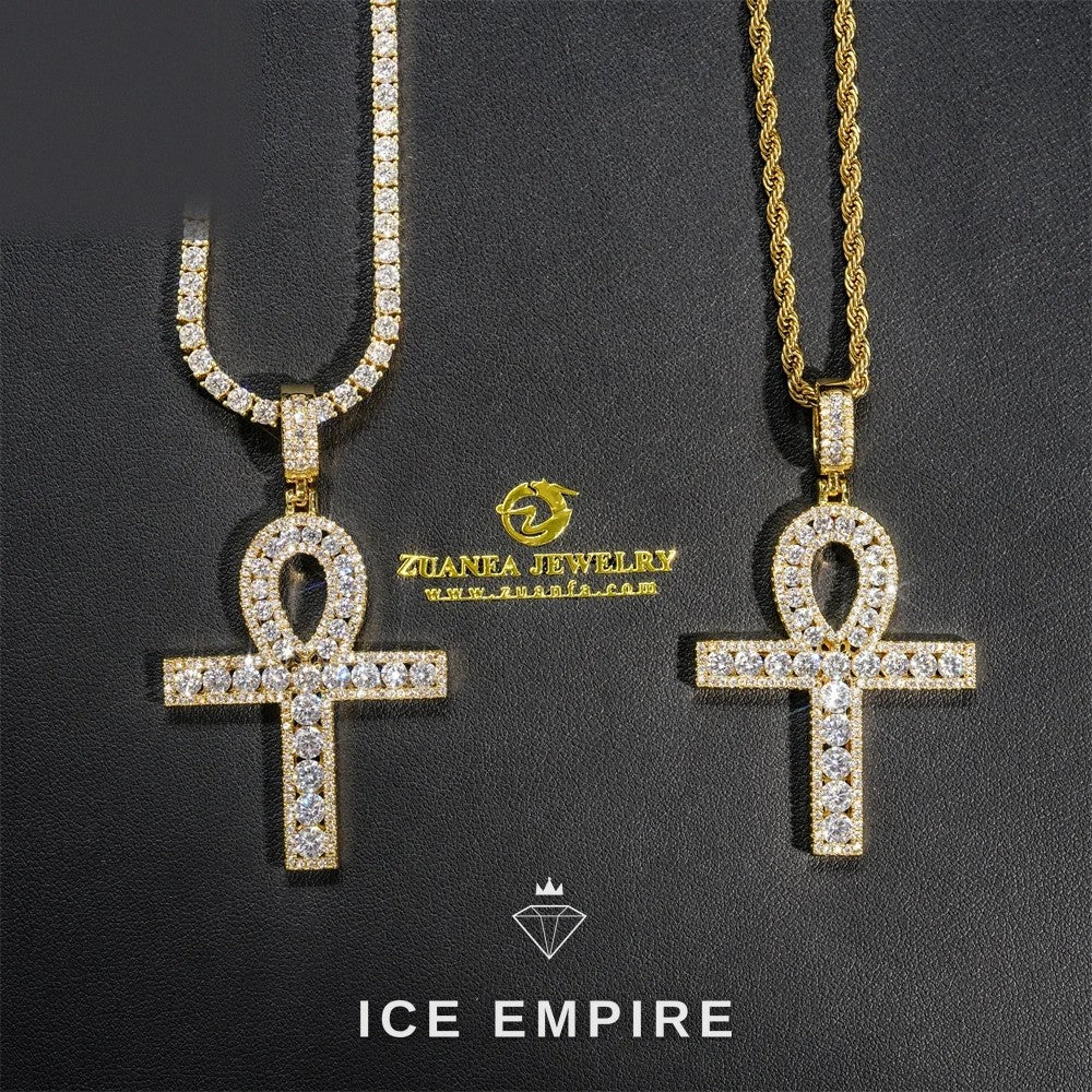 Iced Out Cross Gold Plated Pendant