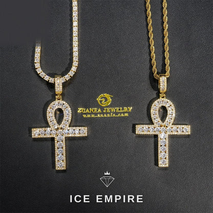 Iced Out Cross Gold Plated Pendant