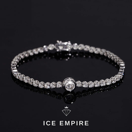 Iced Out 18K Gold Lab Grown Diamond Tennis Bracelet