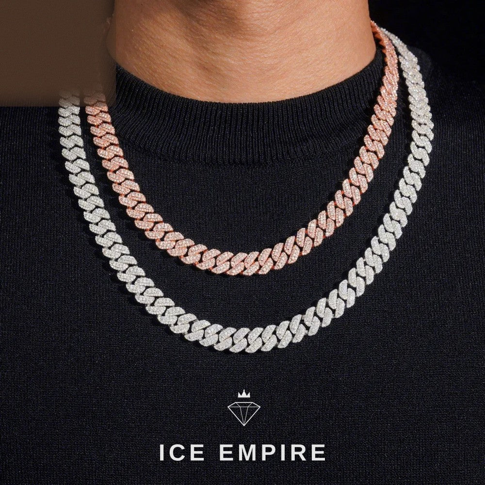 Iced Out Rose Gold Plated Moissanite Cuban Chain
