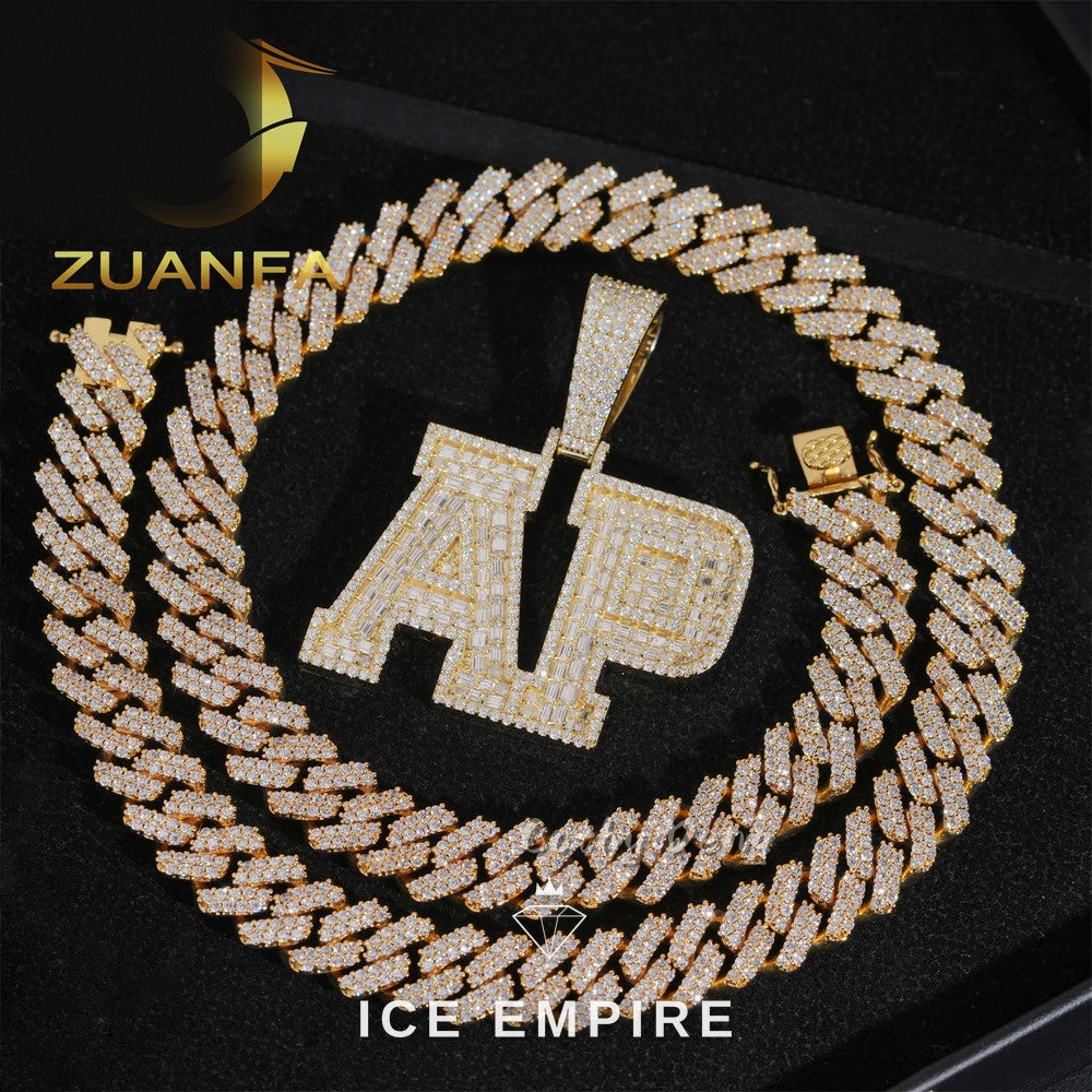 Iced Out Baguette Rose Gold Plated Cuban Chain
