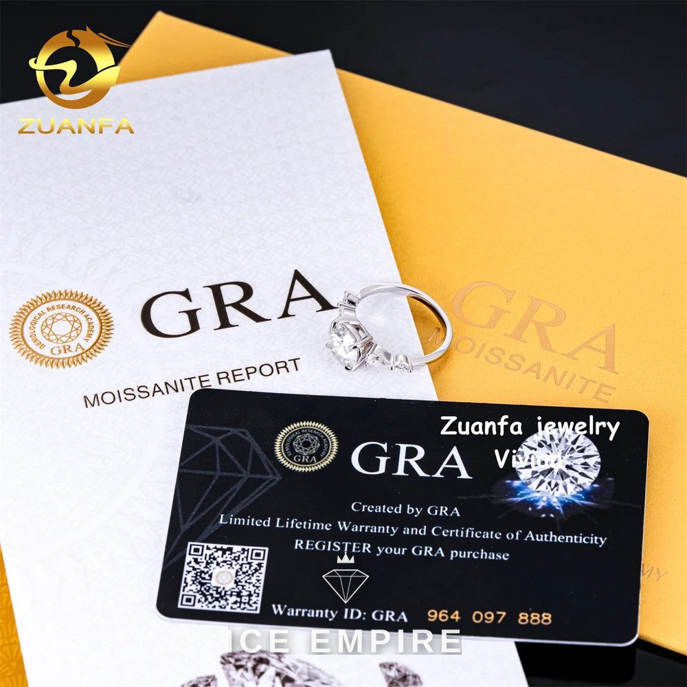 Iced Out 925 Silver Moissanite Ring
