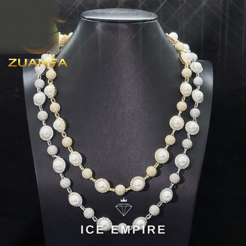 Iced Out Rose Gold Plated Moissanite Cuban Chain