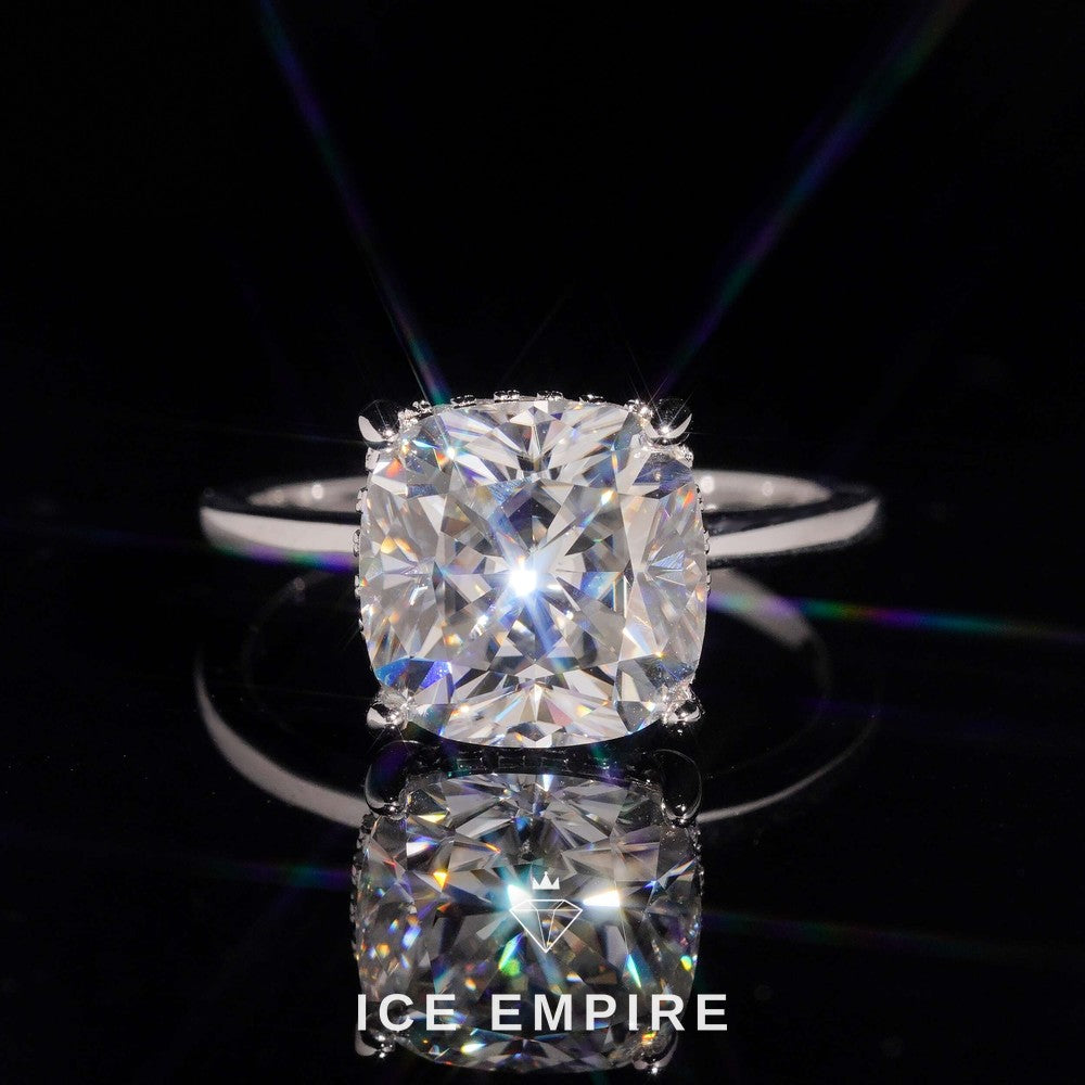 Iced Out Rose Gold Plated Moissanite Wedding Band