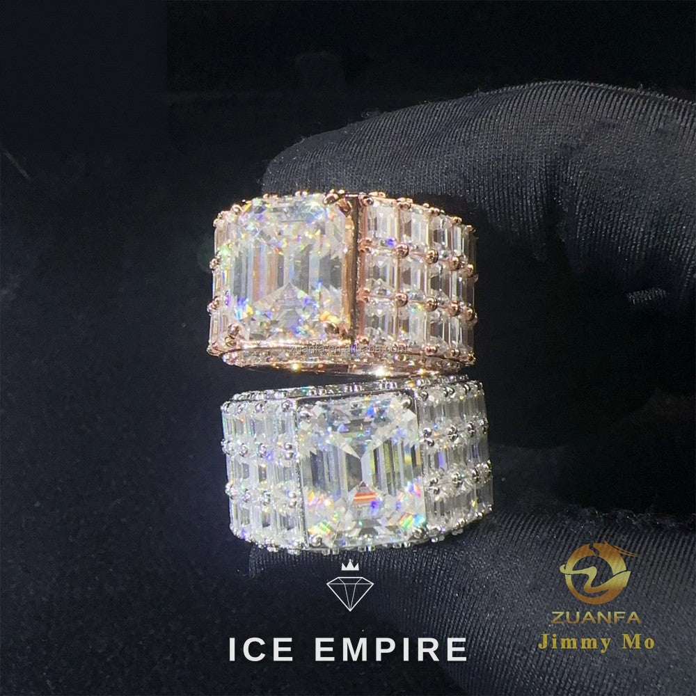 Iced Out Rose Gold Plated Moissanite Ring