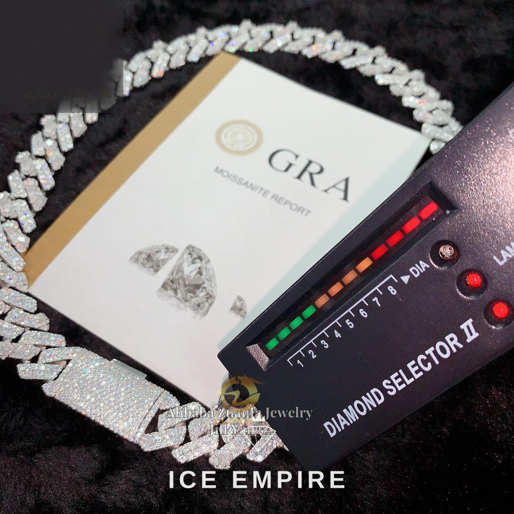 Iced Out Rose Gold Plated Moissanite Cuban Chain