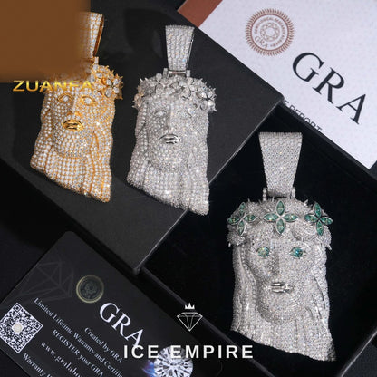 Iced Out 925 Silver Moissanite Pendant