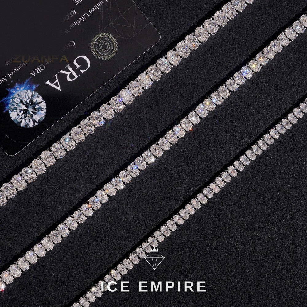 Iced Out 925 Silver Moissanite Tennis Chain