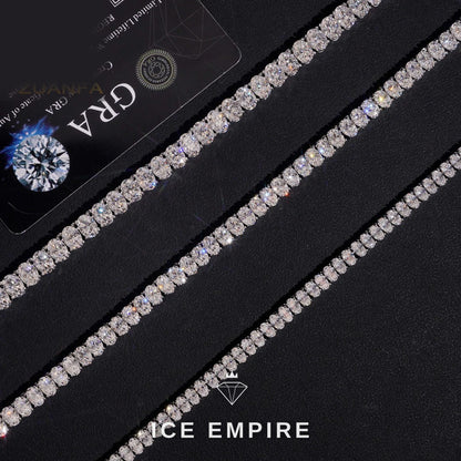 Iced Out 925 Silver Moissanite Tennis Chain