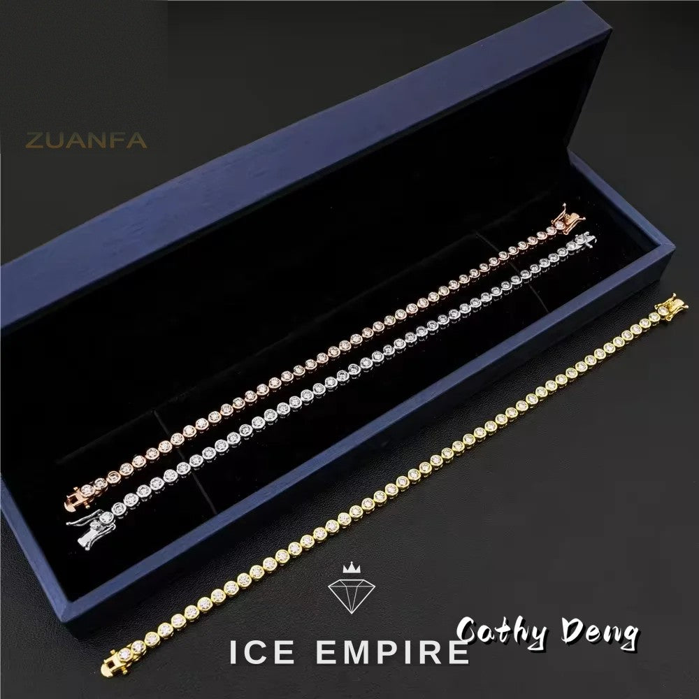 Iced Out Rose Gold Plated Moissanite Cuban Chain