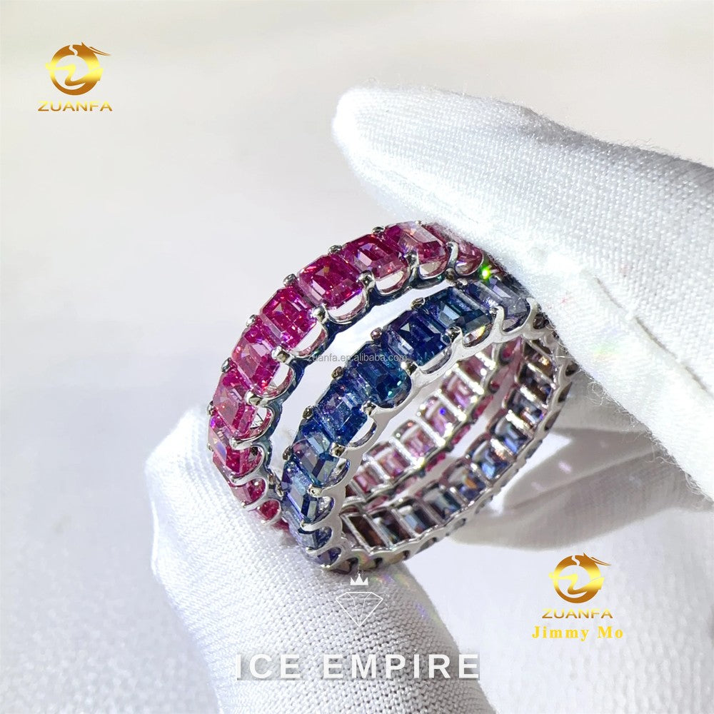 Iced Out 925 Silver Moissanite Ring