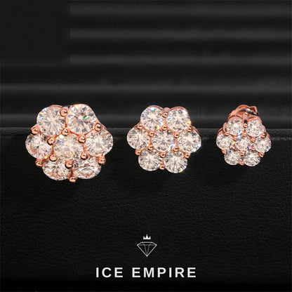 Iced Out Cluster 925 Silver Moissanite Earrings
