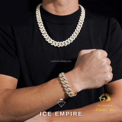 Iced Out Gold Plated Moissanite Cuban Chain