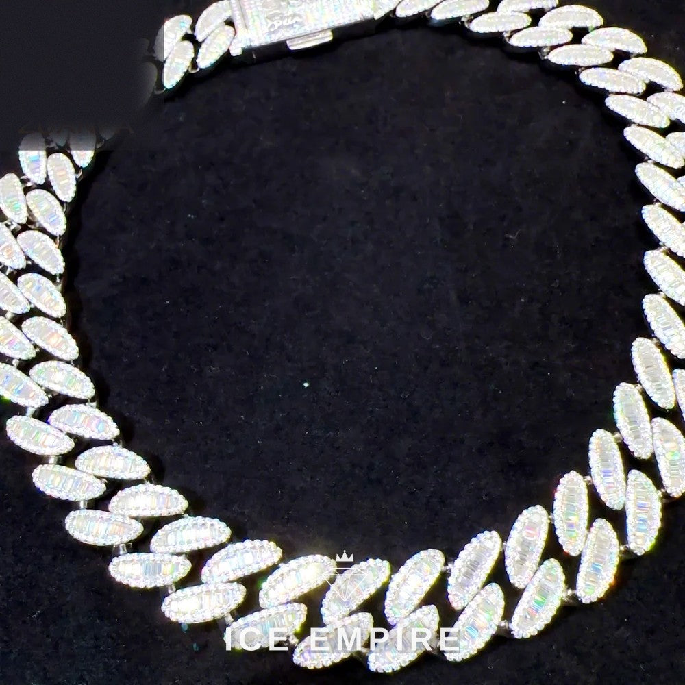 Iced Out Rose Gold Plated Moissanite Cuban Chain