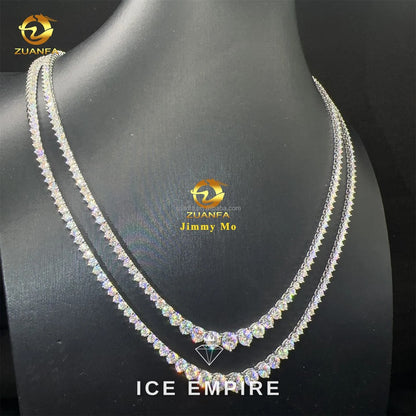 Iced Out Cluster 925 Silver Moissanite Cuban Chain