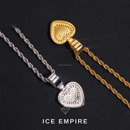 Iced Out Heart Gold Plated Moissanite Pendant