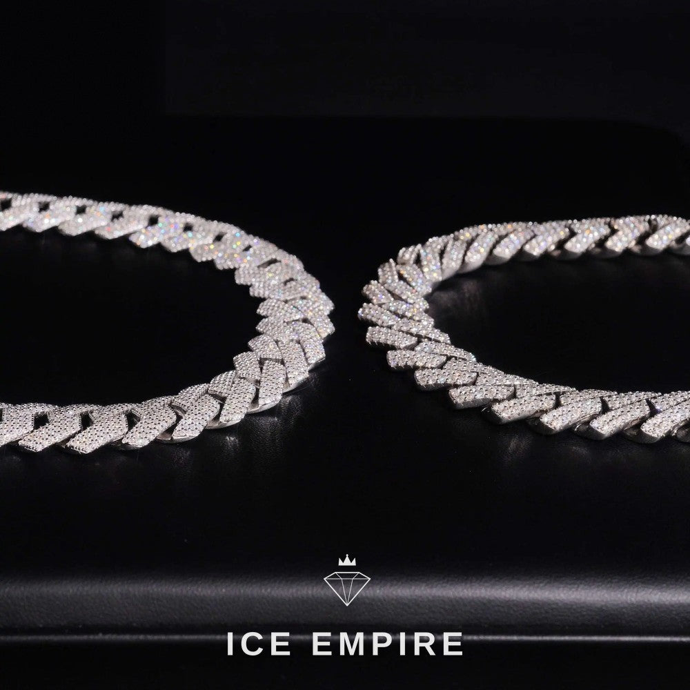 Iced Out Rose Gold Plated Moissanite Cuban Chain