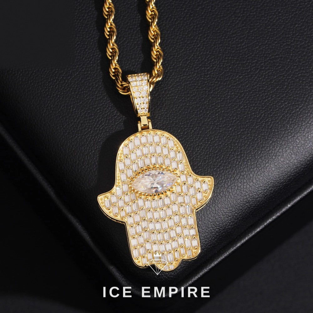 Iced Out Rose Gold Plated Moissanite Pendant