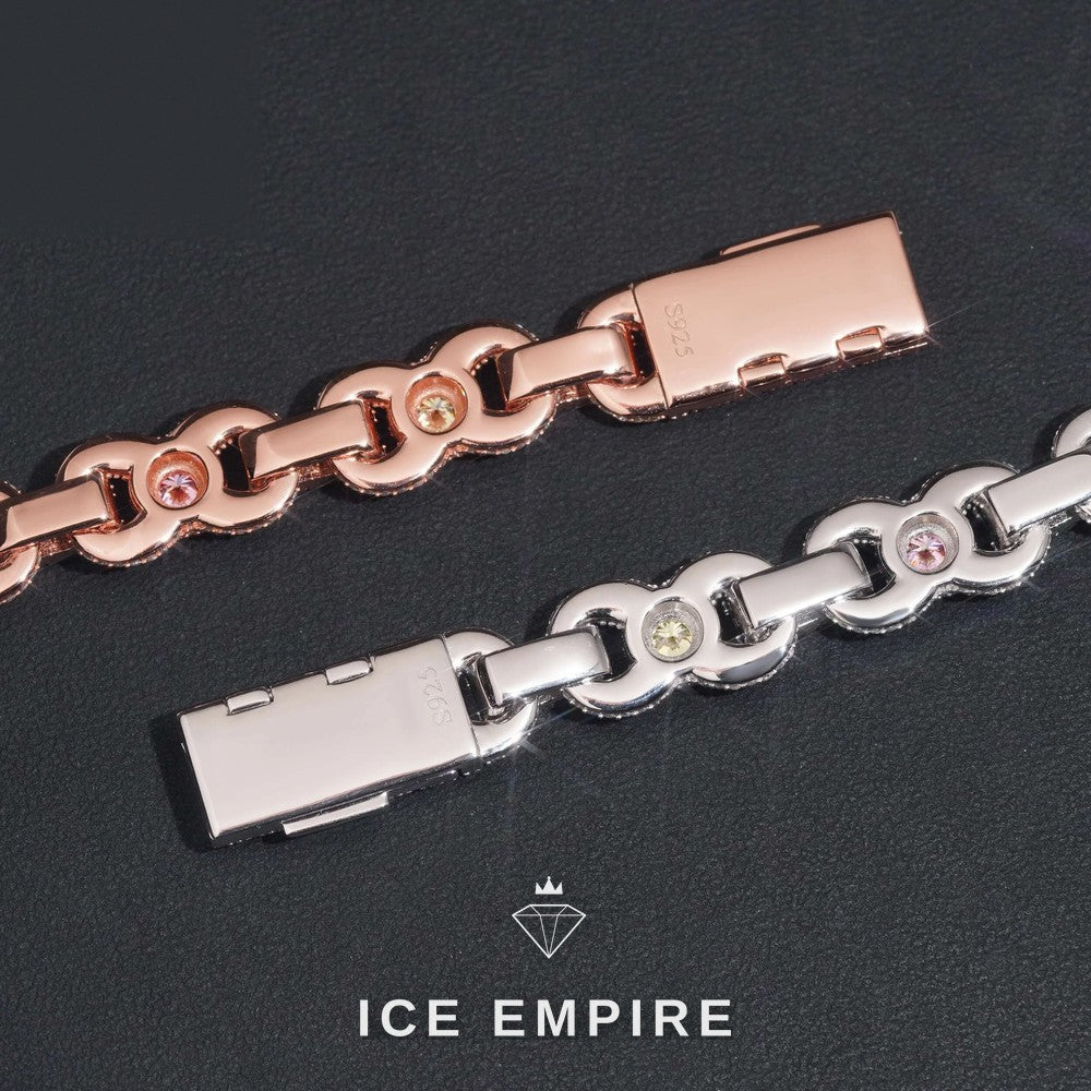 Iced Out Rose Gold Moissanite Cuban Chain