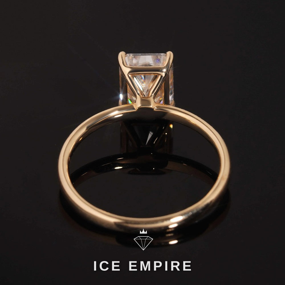 Iced Out 10K Gold Moissanite Engagement Ring