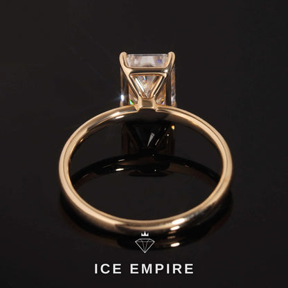 Iced Out 10K Gold Moissanite Engagement Ring