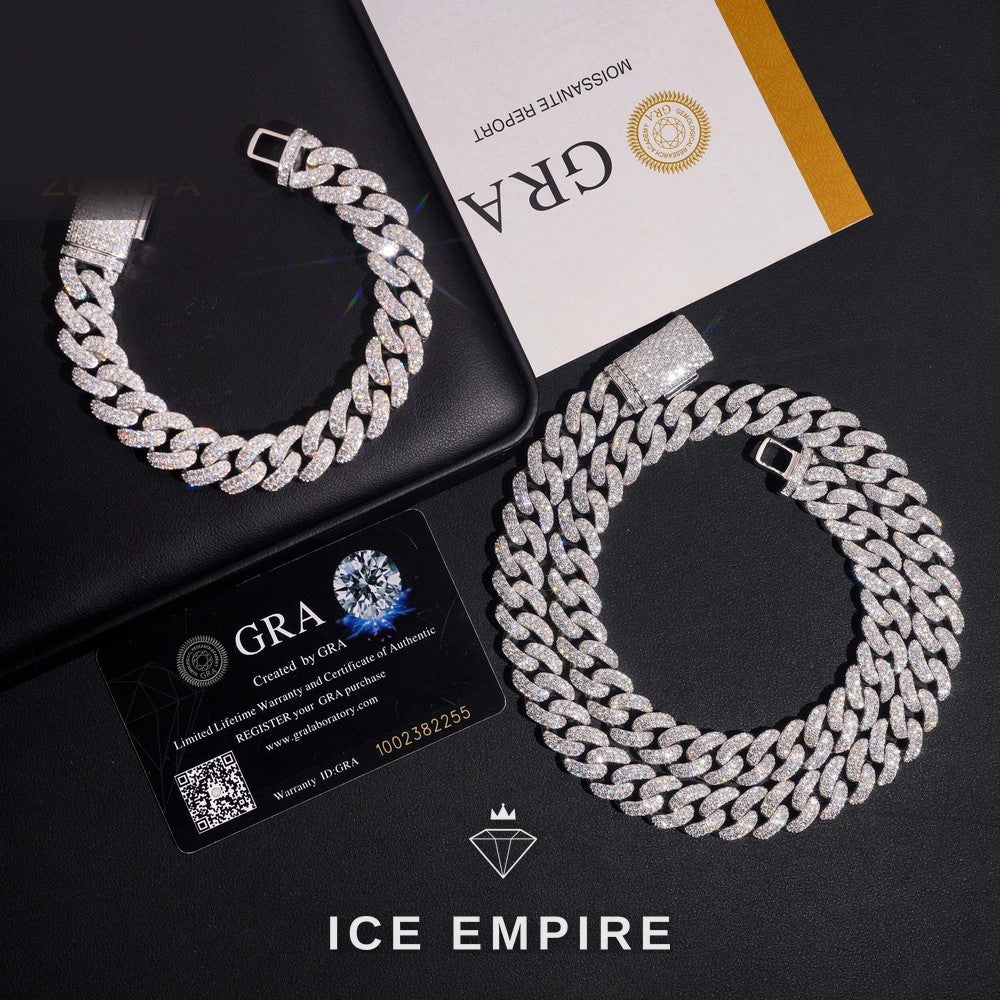 Iced Out Rose Gold Plated Moissanite Cuban Chain