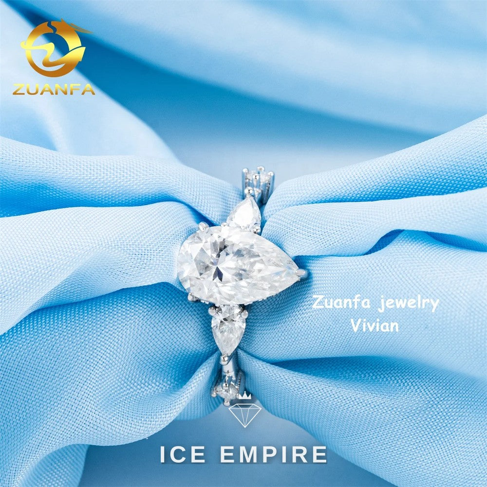 Iced Out Rose Gold Plated Moissanite Ring
