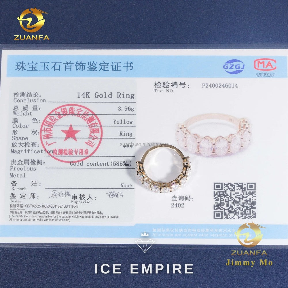 Iced Out 14K Gold Lab Grown Diamond Ring