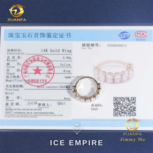 Iced Out 14K Gold Lab Grown Diamond Ring