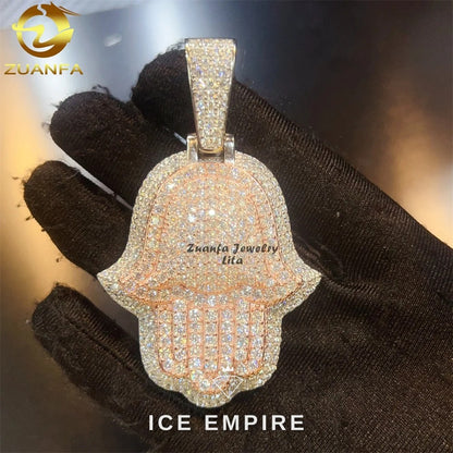 Iced Out Rose Gold Plated Moissanite Pendant